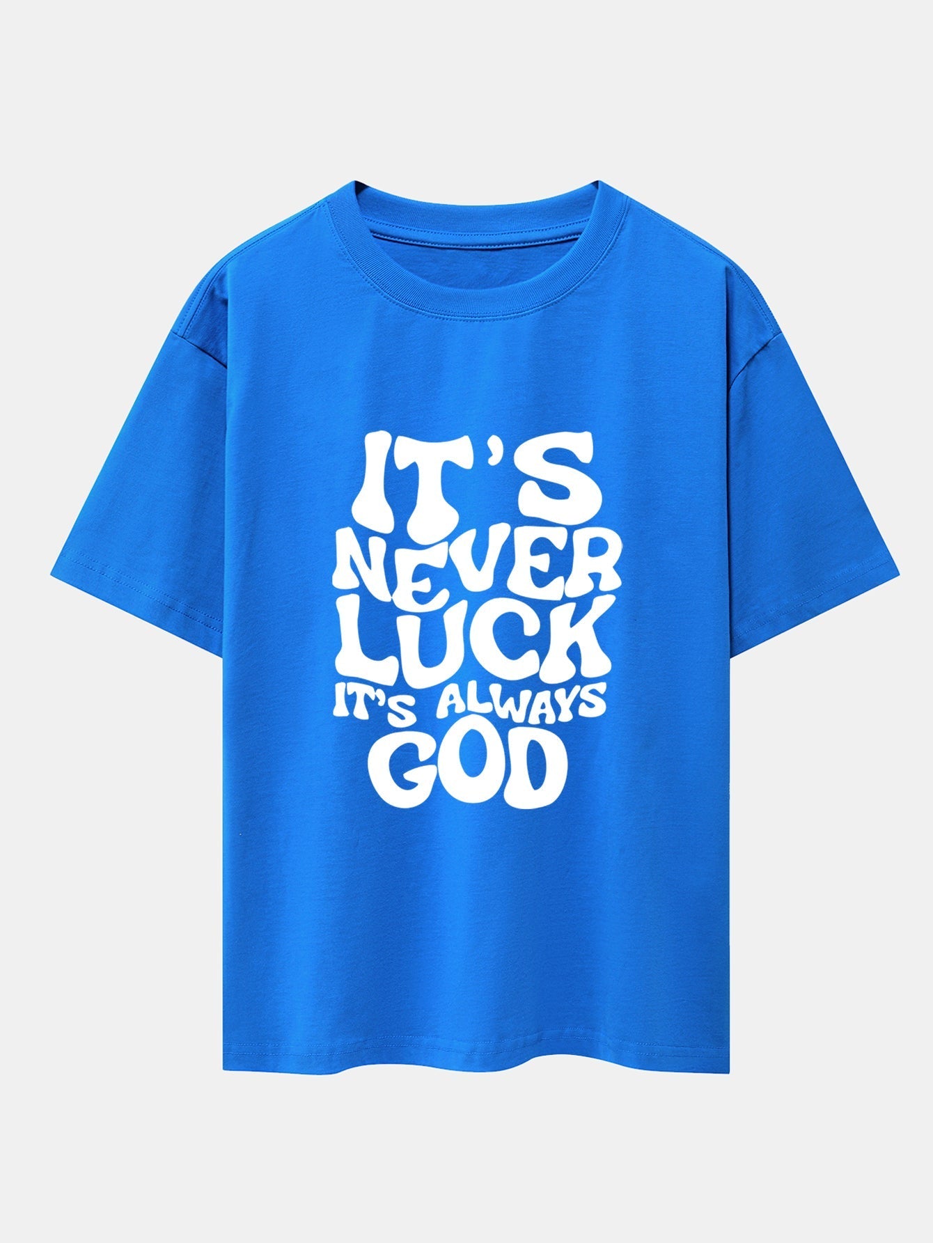 God Slogan Print Drop Shoulder Oversize T-Shirt