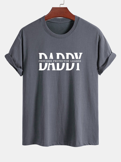Regular Fit Daddy Print Cotton T-Shirt