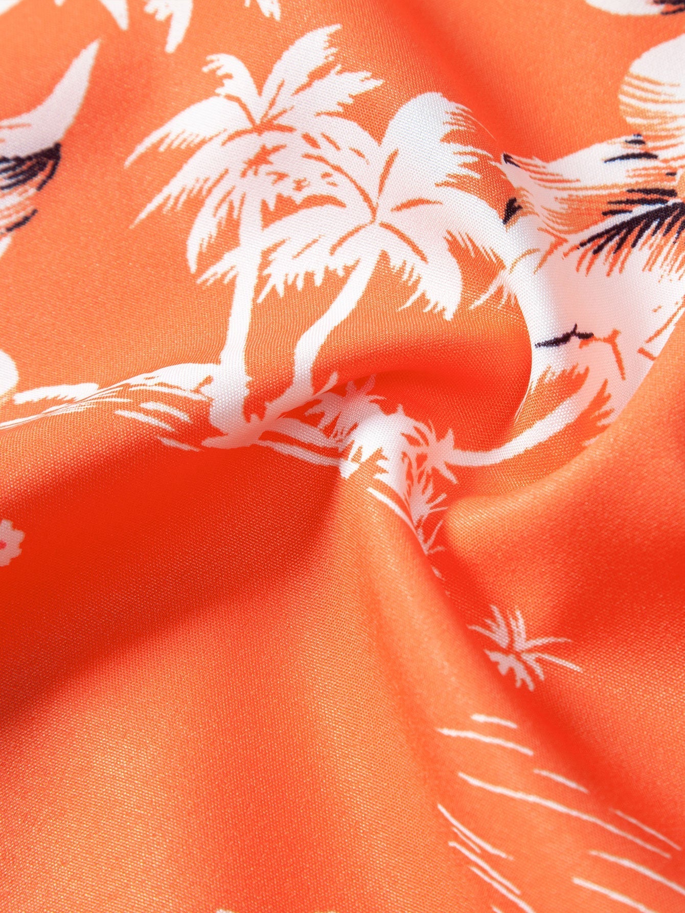 Palm Tree Tropical Flora Print Button Up Shirt
