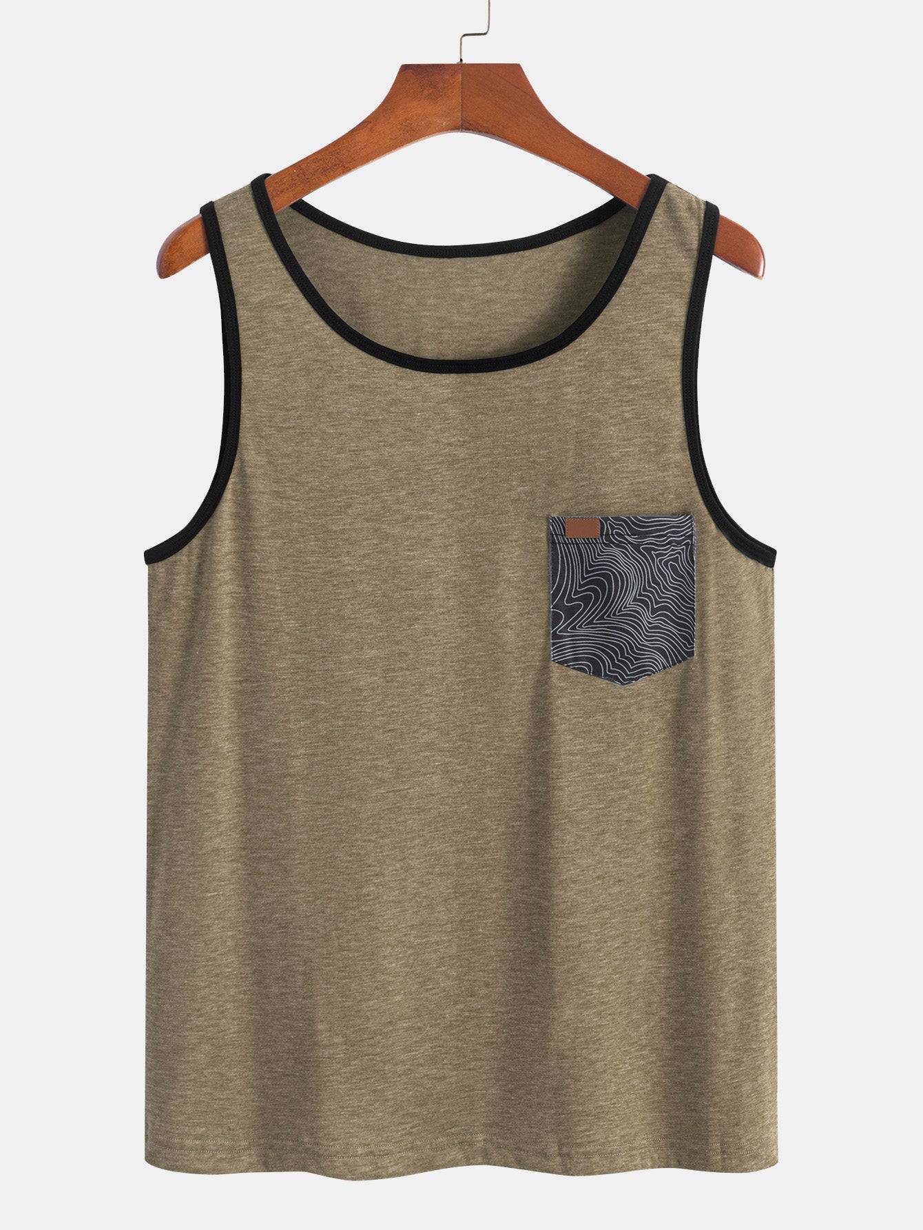 Tank Top With Wave Pattern Pocket