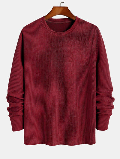 Long Sleeved Muscle Fit Ribbed T-Shirt