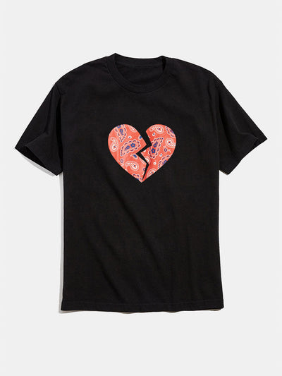 Heart Broken Graphic Cotton T-Shirts