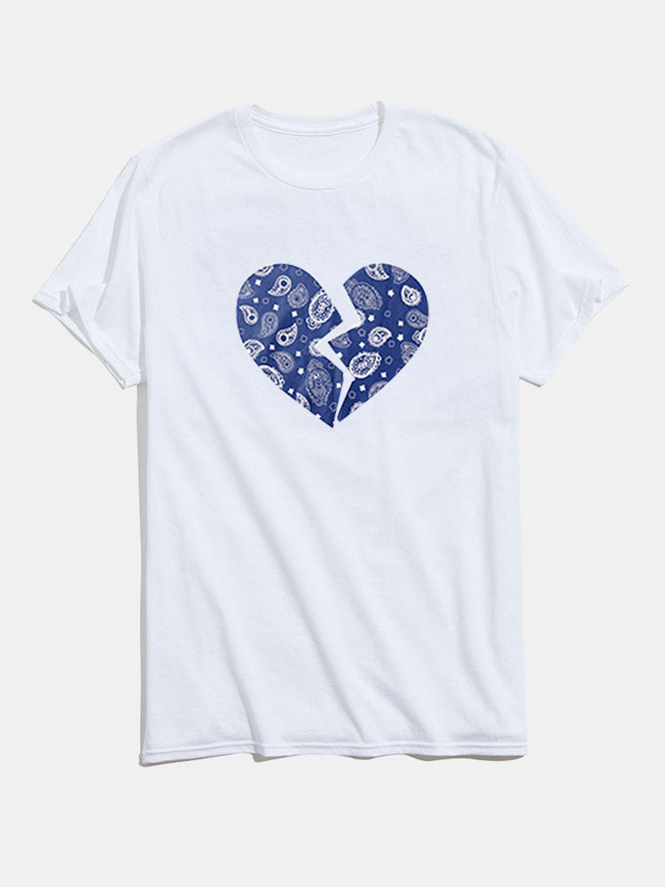Heart Broken Graphic Cotton T-Shirts