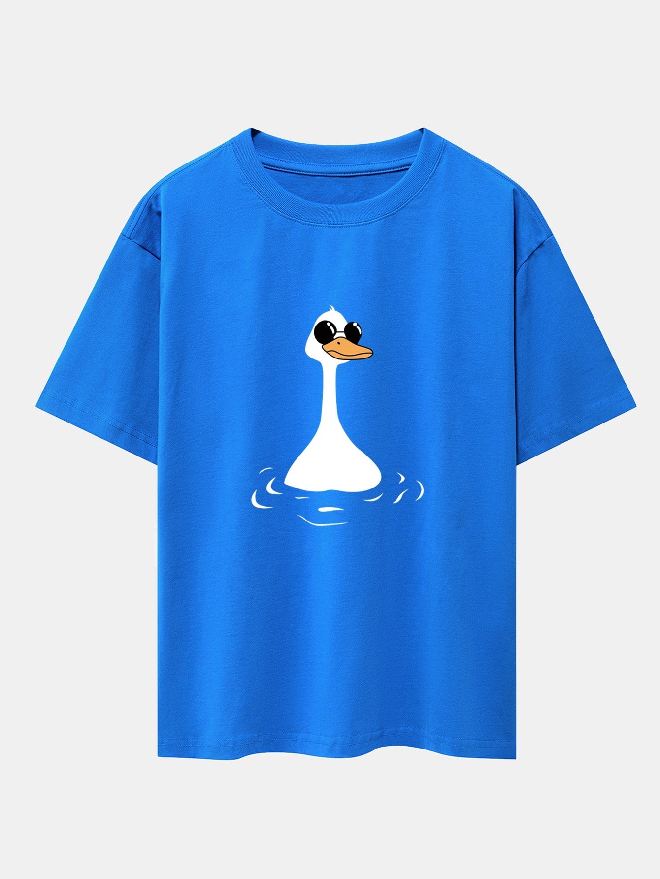 Sunglasses Goose Print Drop Shoulder Oversize T-Shirt