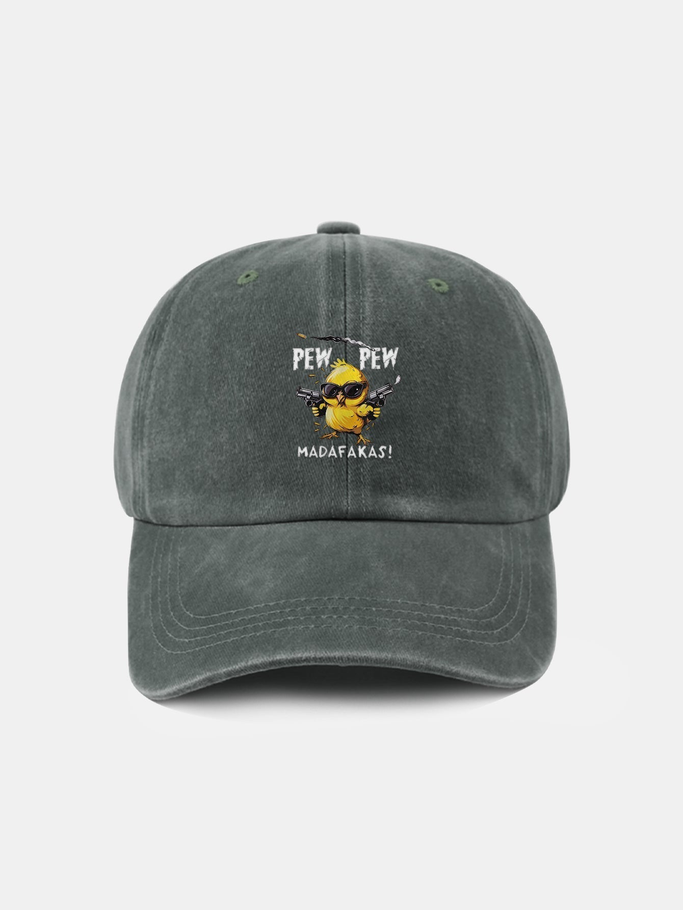 PEW PEW MADAFAKAS Chicken Pattern Casual Washed Cotton Baseball Cap
