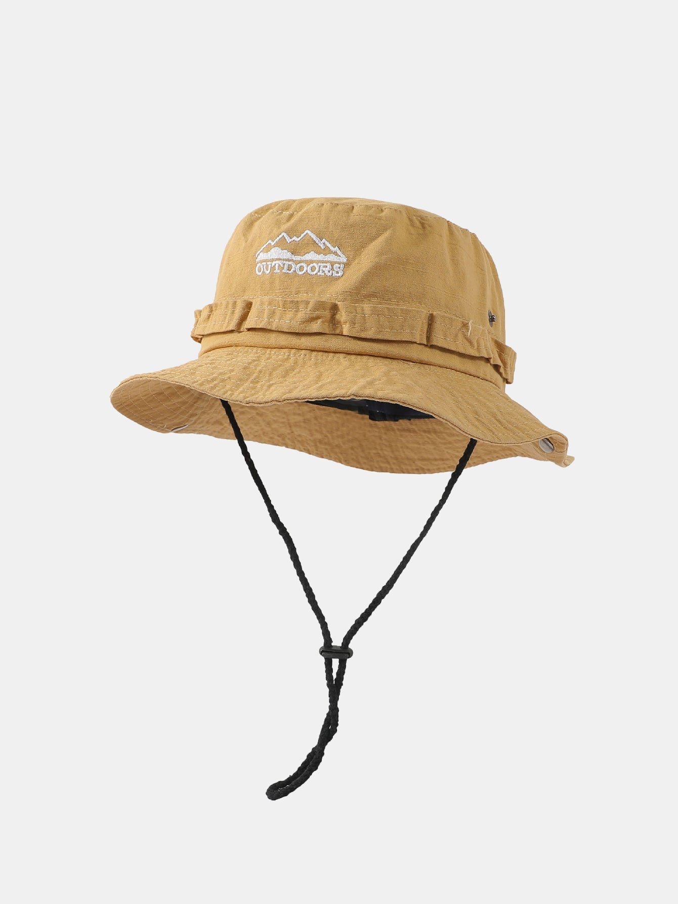 Mountain Pattern Bucket Hat With Chin Strap