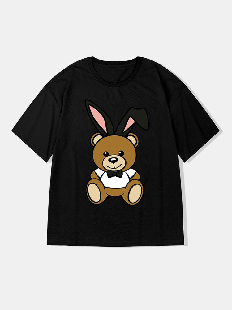 Bunny Ears Bear Graphic T-Shirts