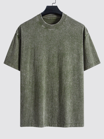 3 Pieces Washed Distressed Drop Shoulder T-Shirt