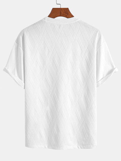 Relax Fit Diamond Jacquard T-Shirt