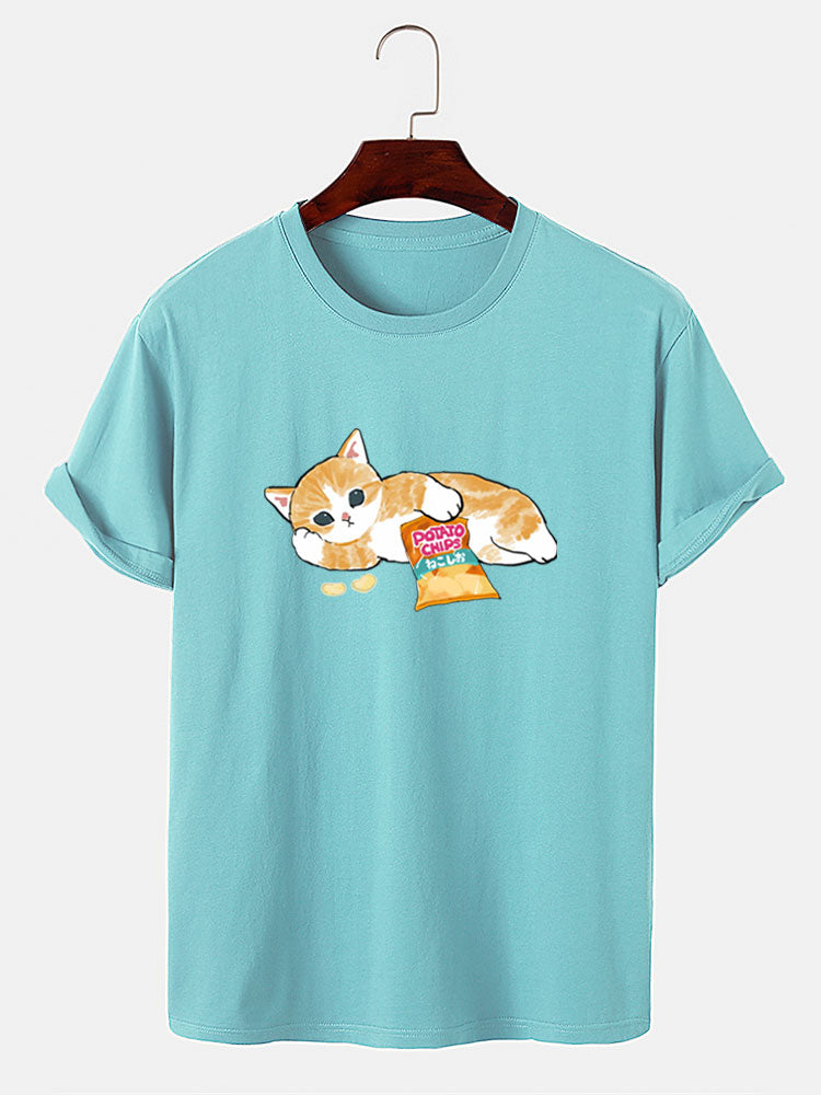 Cute Cat Print T-Shirt