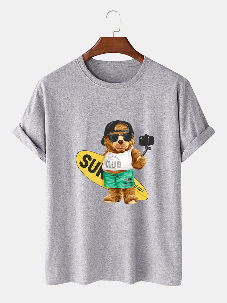Surf Bear Print T-Shirt