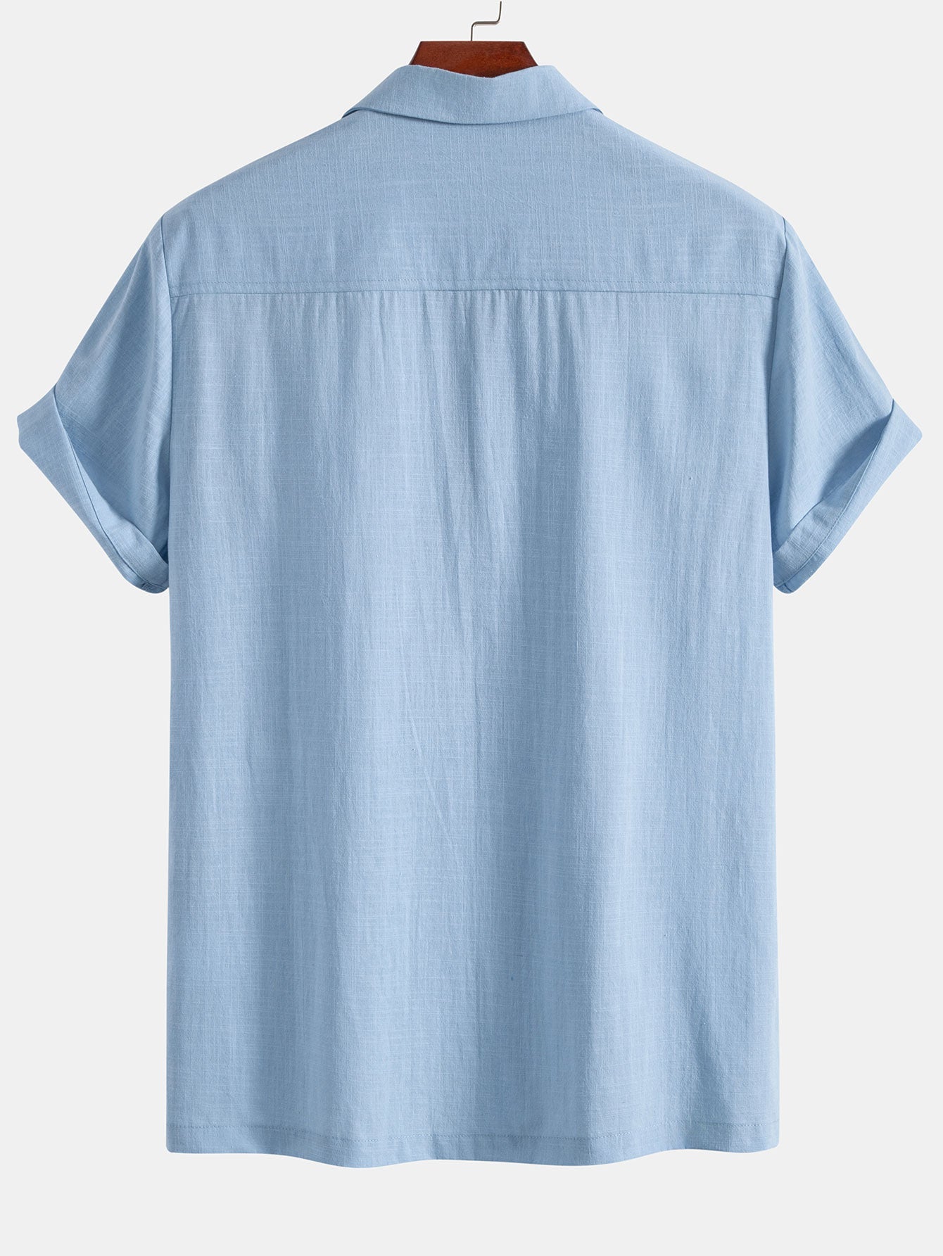 Linen Look Patchwork Bowling Shirt