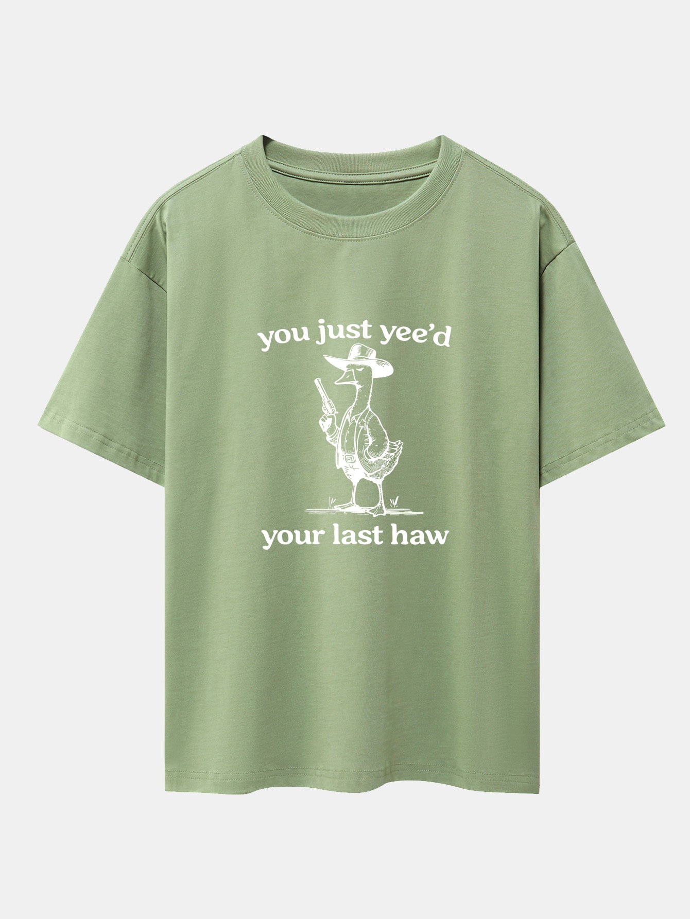 Cowboy Goose Print Drop Shoulder Oversize T-Shirt