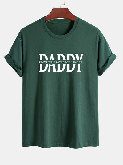 Regular Fit Daddy Print Cotton T-Shirt