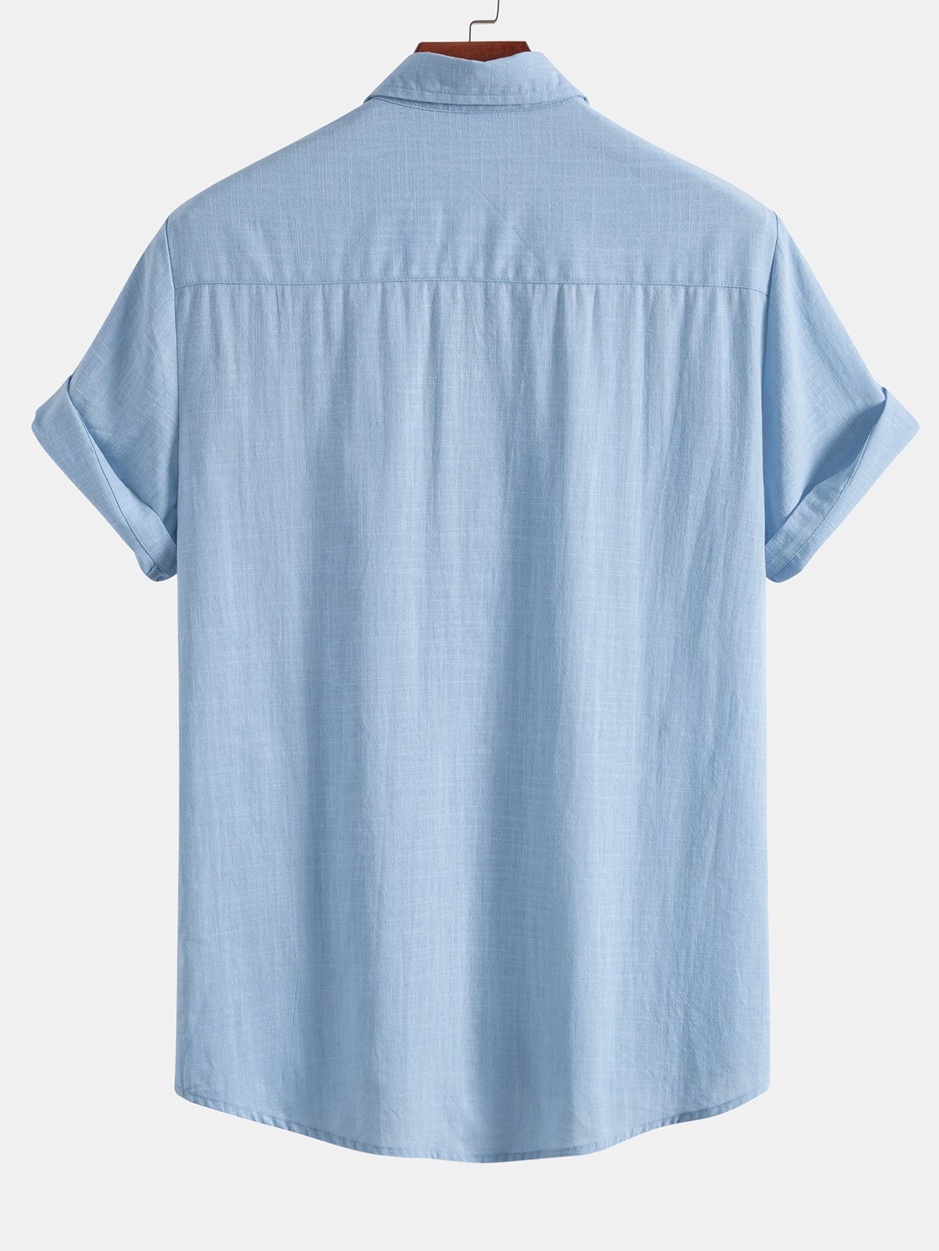 Linen Look Contrast Button Up Shirt