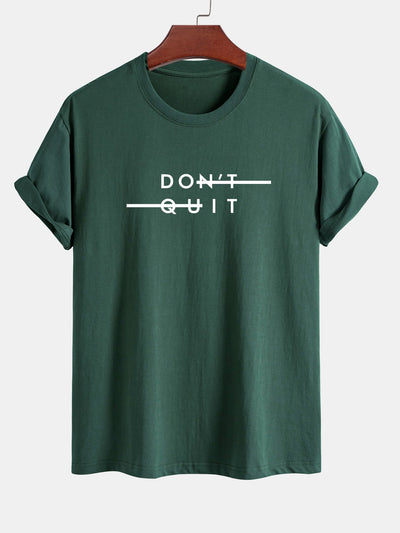 Regular Fit Don't Quit Print Cotton T-Shirt