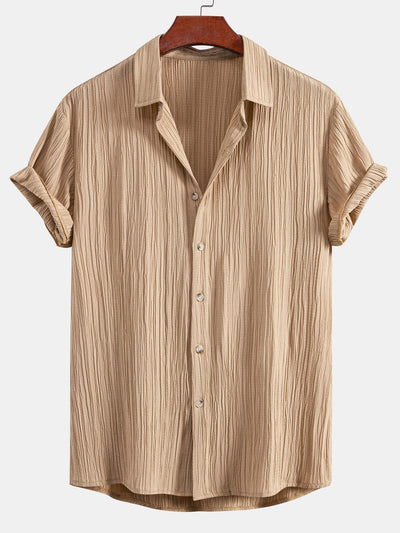 Wrinkled Textured Button Up Shirt