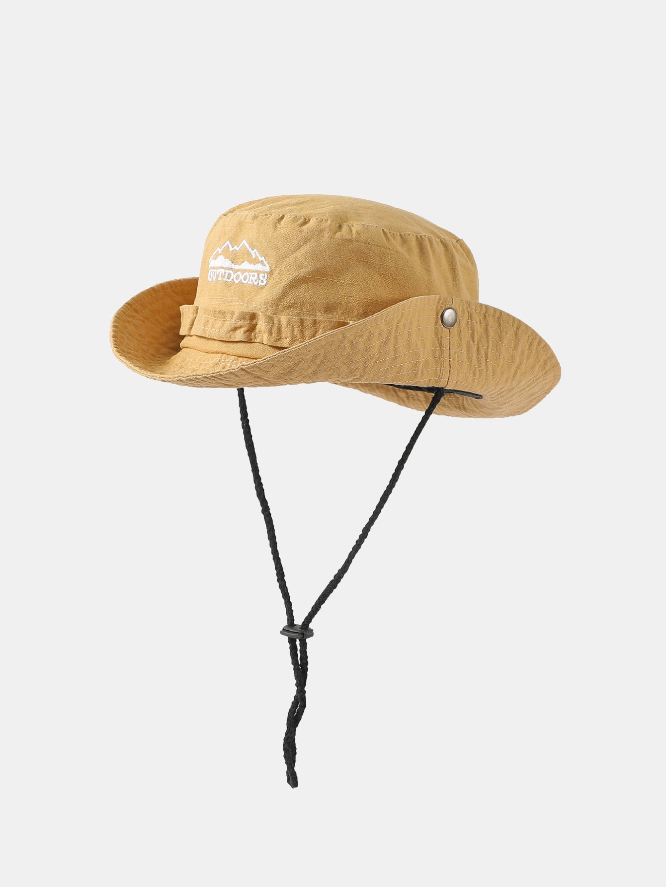 Mountain Pattern Bucket Hat With Chin Strap