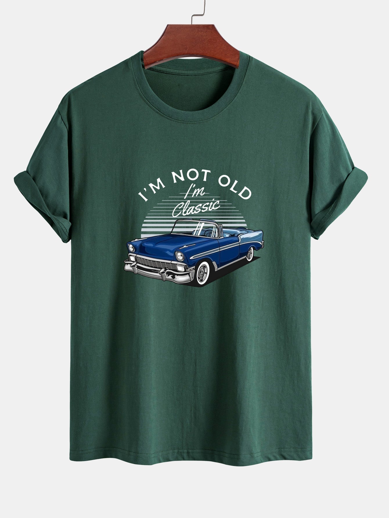 Regular Fit Car Slogan Print Cotton T-Shirt