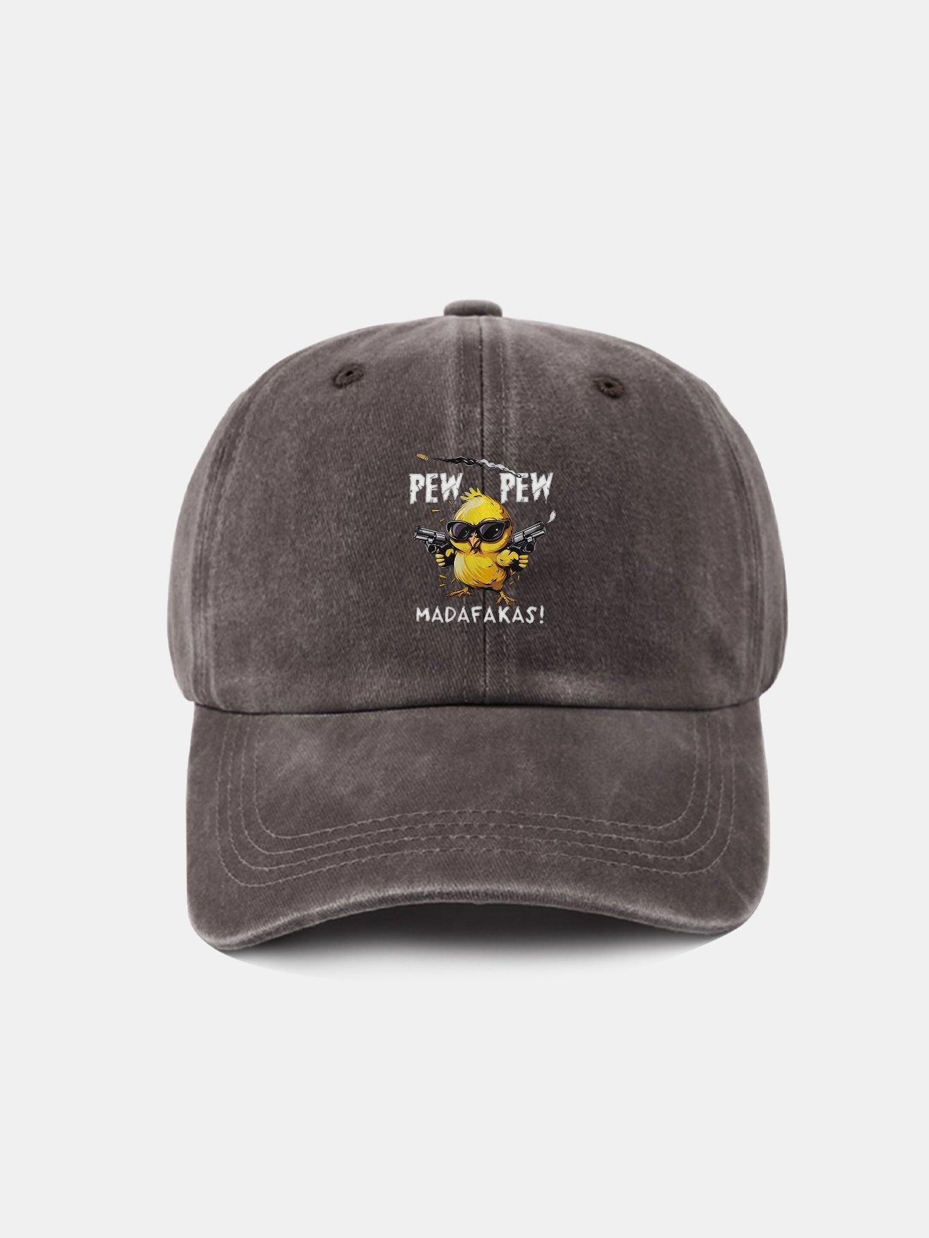 PEW PEW MADAFAKAS Chicken Pattern Casual Washed Cotton Baseball Cap