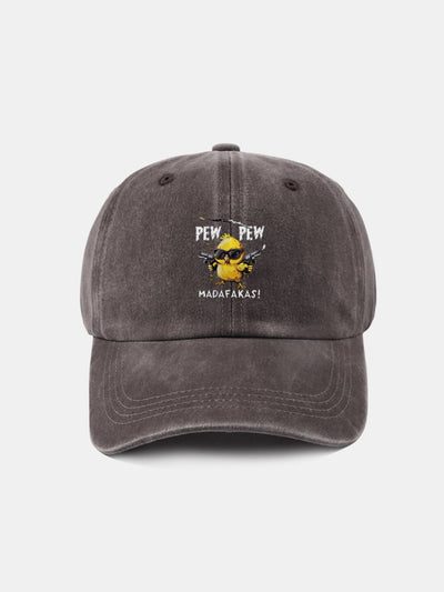 PEW PEW MADAFAKAS Chicken Pattern Casual Washed Cotton Baseball Cap