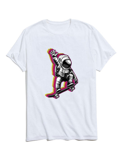 Skateboard Astronaut Graphic T-Shirts