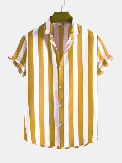 Wide Stripes Stand Shirts