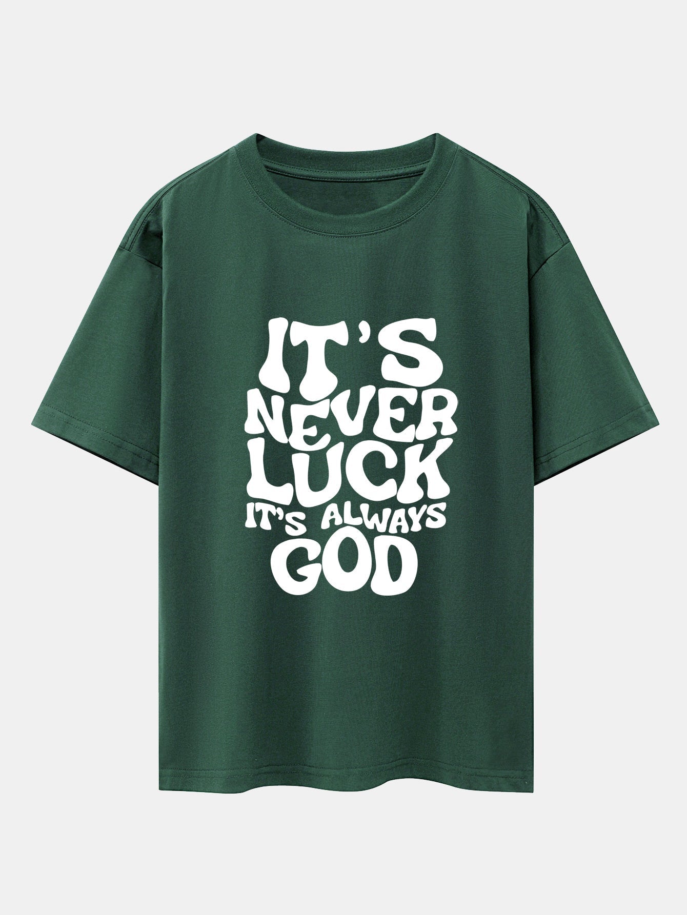 God Slogan Print Drop Shoulder Oversize T-Shirt