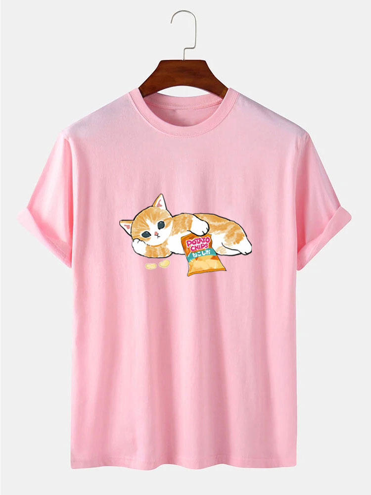 Cute Cat Print T-Shirt