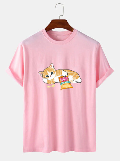 Cute Cat Print T-Shirt