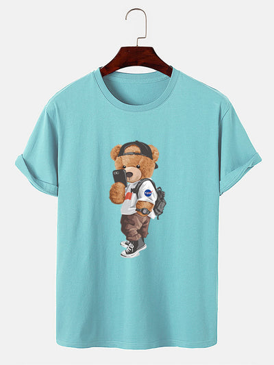 Selfie Bear Print T-Shirt