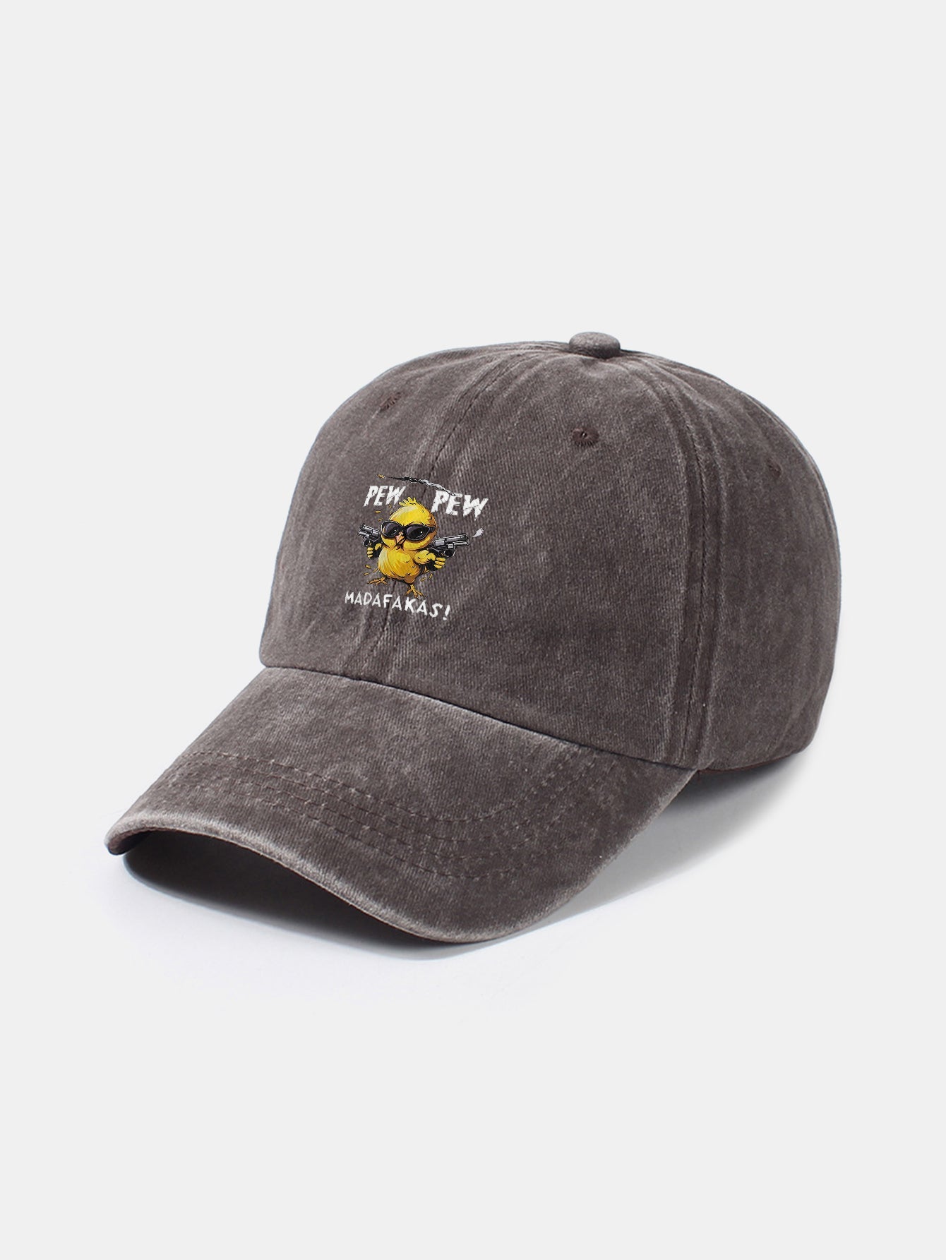 PEW PEW MADAFAKAS Chicken Pattern Casual Washed Cotton Baseball Cap