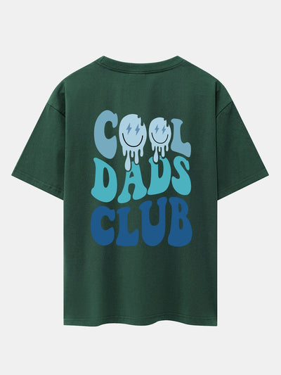Cool Dads Club Back Print Drop Shoulder Oversize T-Shirt