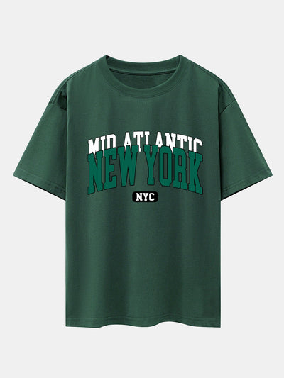 New York Print Drop Shoulder Oversize T-Shirt
