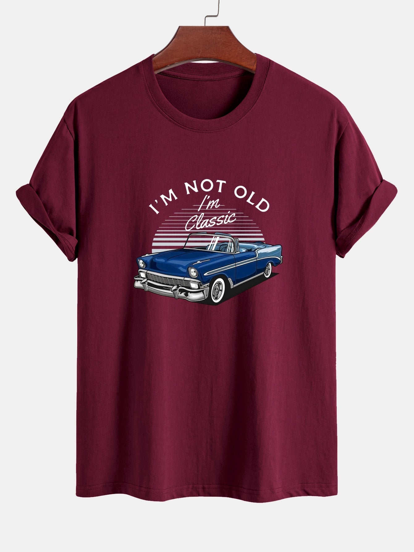 Regular Fit Car Slogan Print Cotton T-Shirt