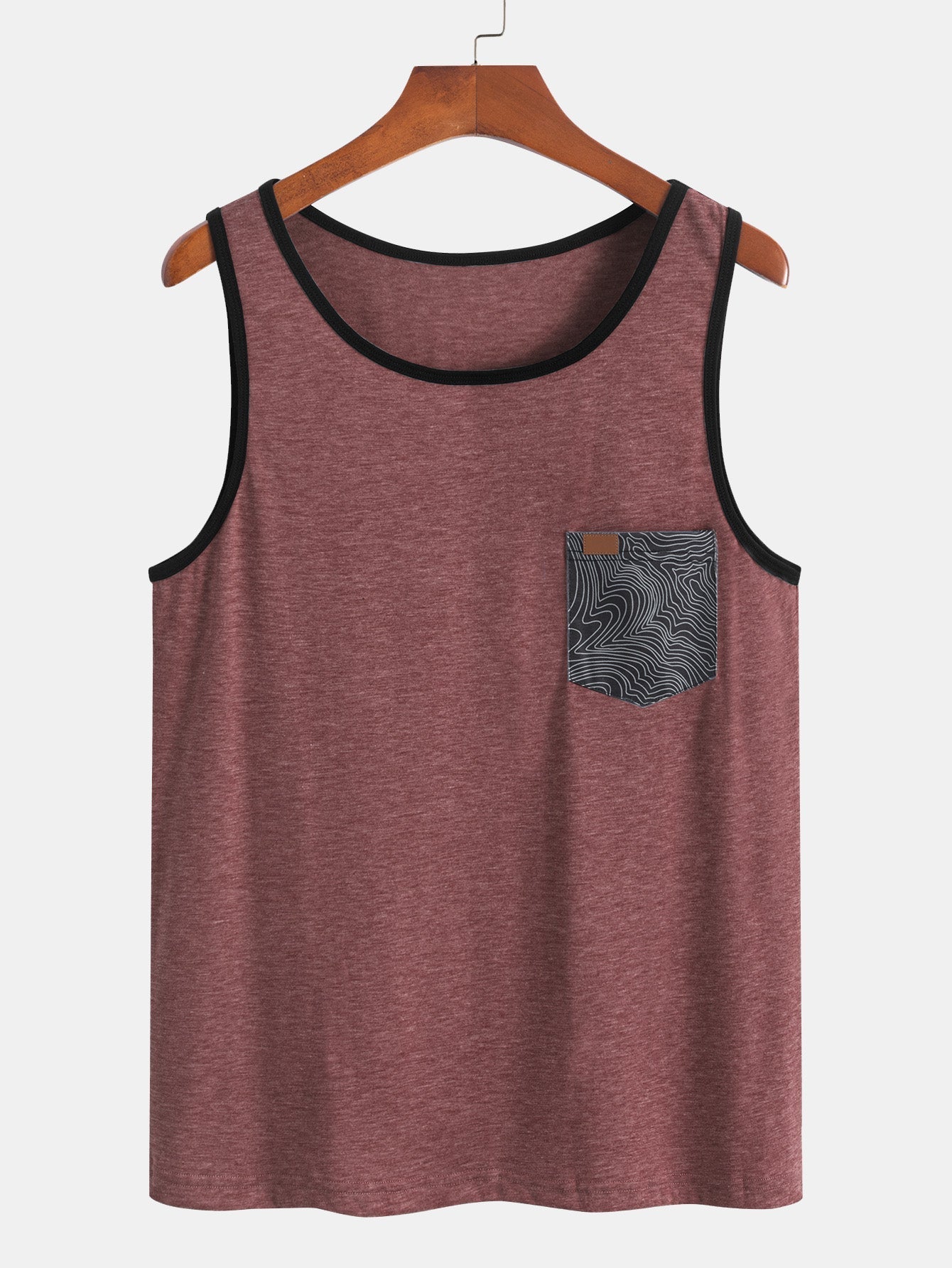 Tank Top With Wave Pattern Pocket