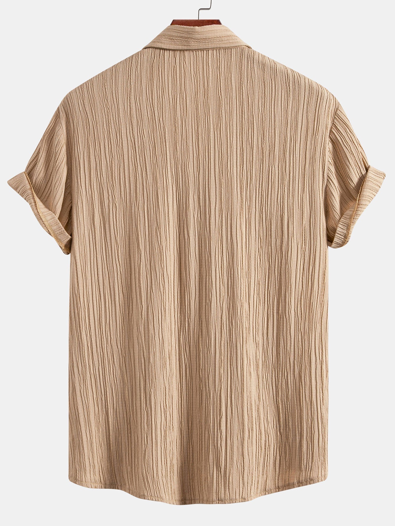 Wrinkled Textured Button Up Shirt