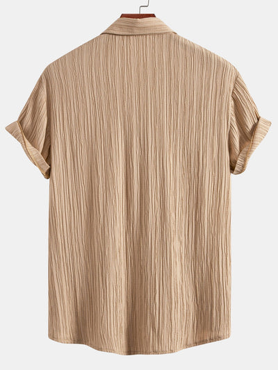 Wrinkled Textured Button Up Shirt
