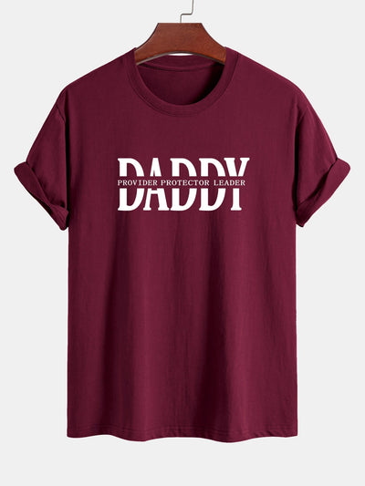 Regular Fit Daddy Print Cotton T-Shirt