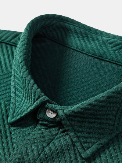 Stripe Jacquard Button Up Shirt