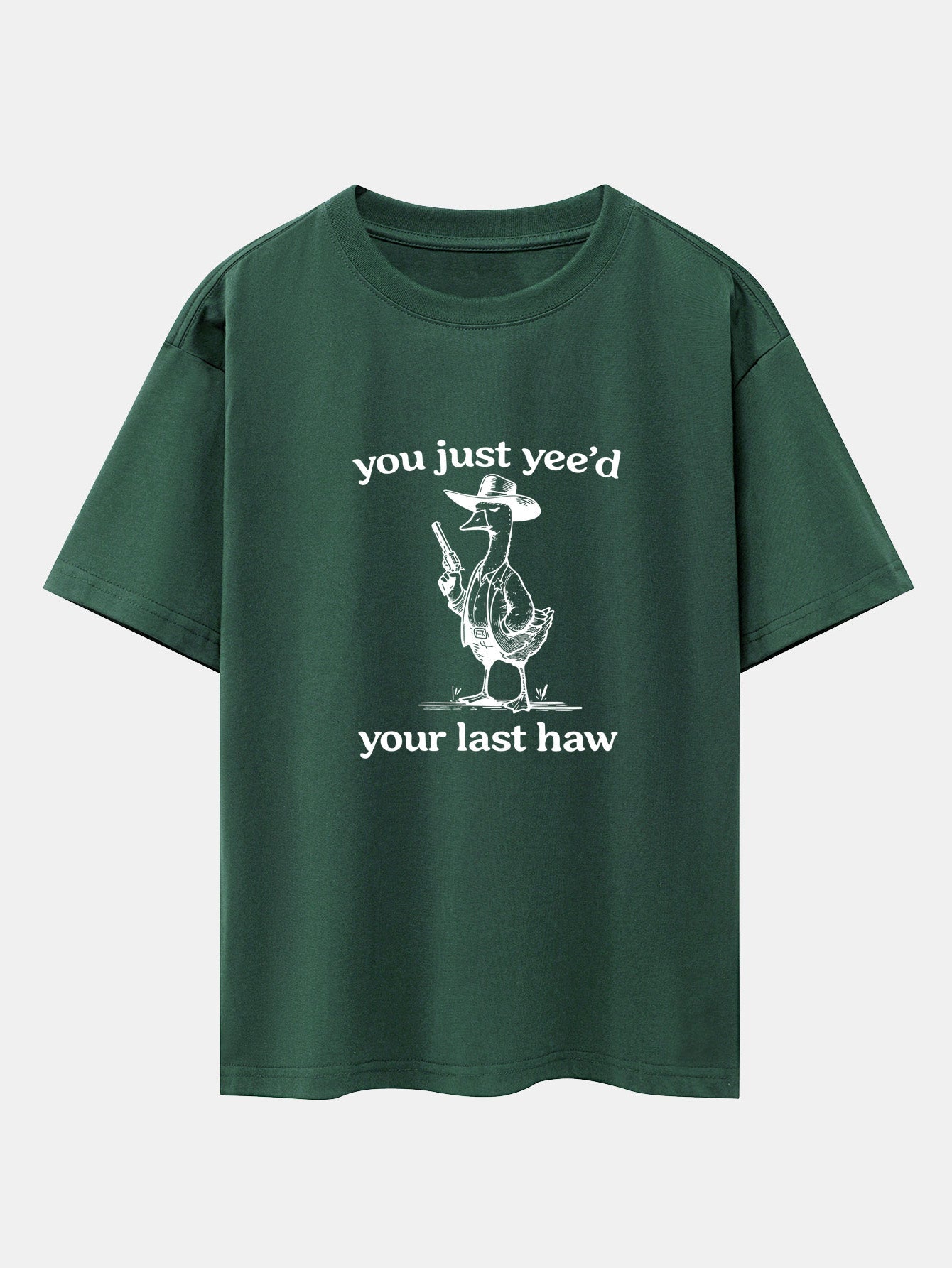 Cowboy Goose Print Drop Shoulder Oversize T-Shirt