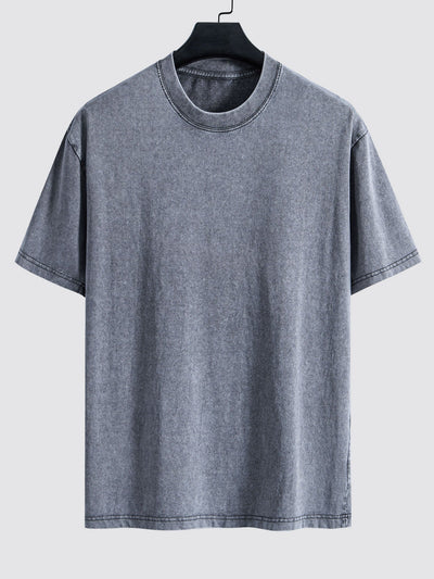 3 Pieces Washed Distressed Drop Shoulder T-Shirt