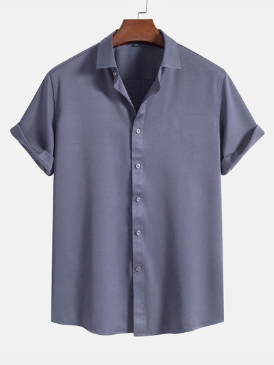 Solid Color Lapel Basic Shirts