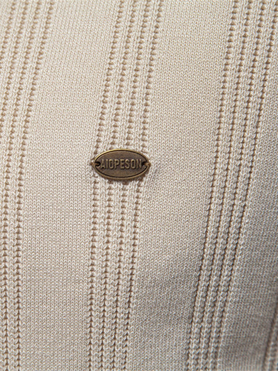 Stripe Knit Polo Shirt