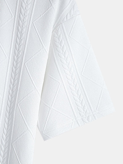 Oversize Geometric Jacquard T-Shirt