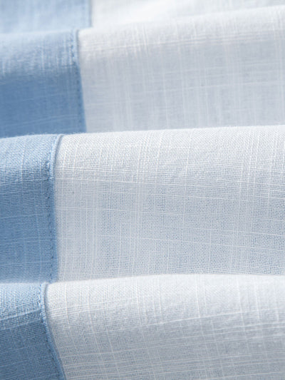 Linen Look Patchwork Bowling Shirt
