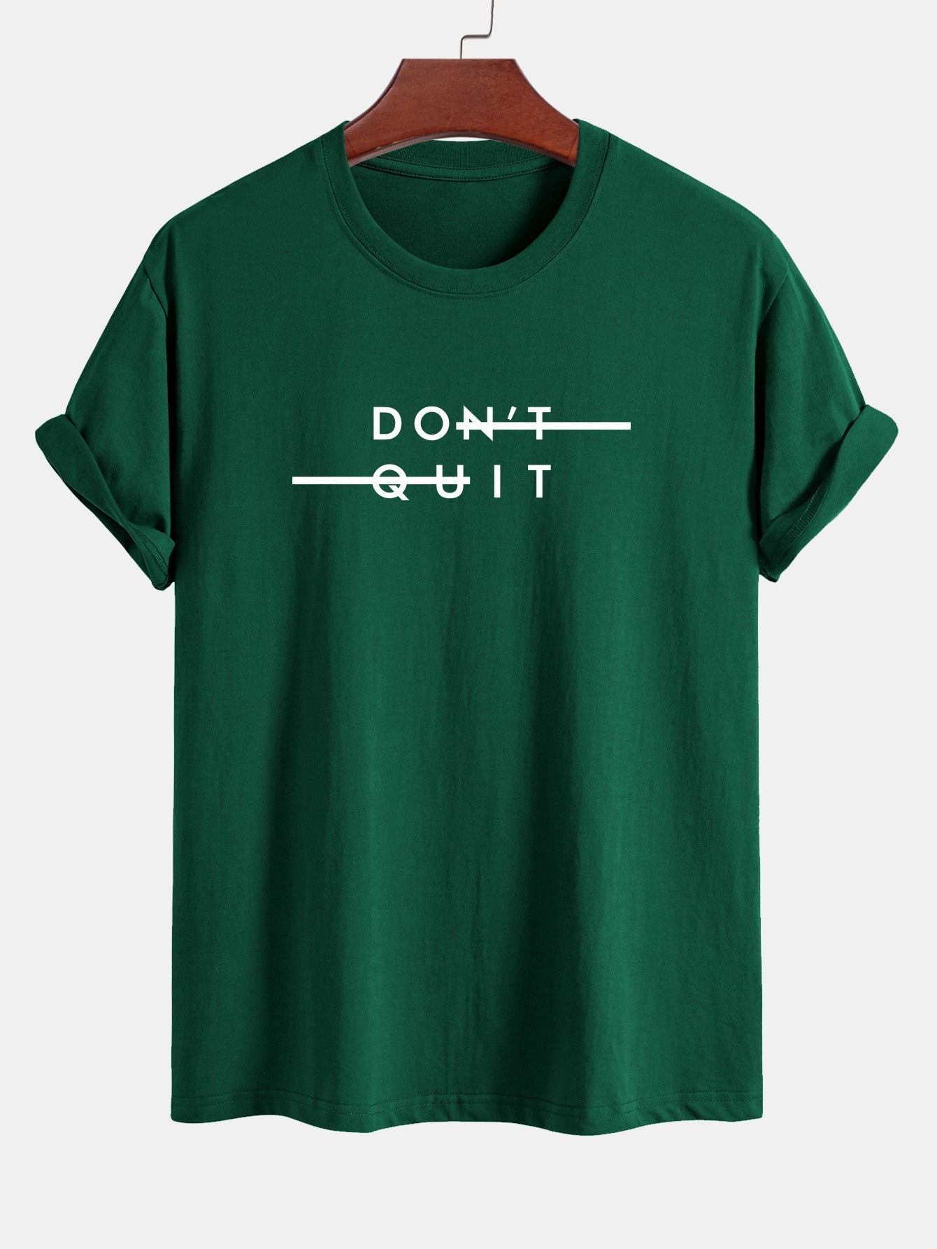 Regular Fit Don't Quit Print Cotton T-Shirt