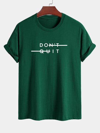 Regular Fit Don't Quit Print Cotton T-Shirt