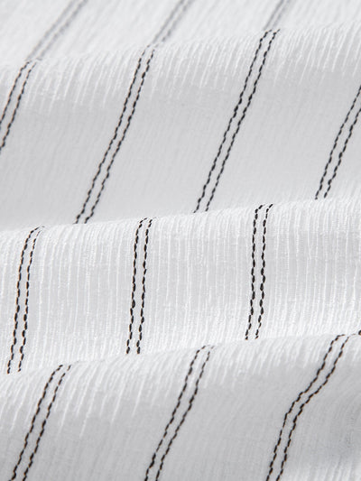 Stripe Textured Button Up Shirt