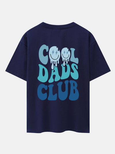 Cool Dads Club Back Print Drop Shoulder Oversize T-Shirt